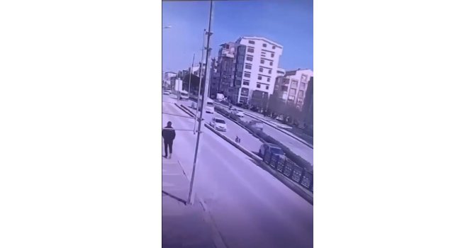 Okul bahçesine düşen aracın kamera görüntüleri ortaya çıktı