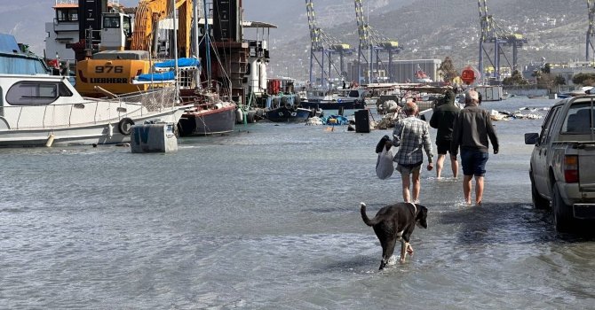 Lodos, balıkçı barınağını esir aldı
