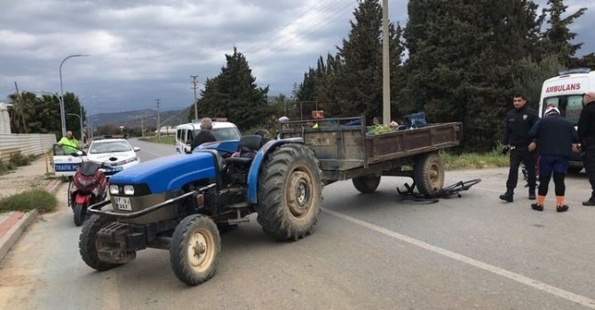 Traktör bisiklete çarptı: 1 yaralı
