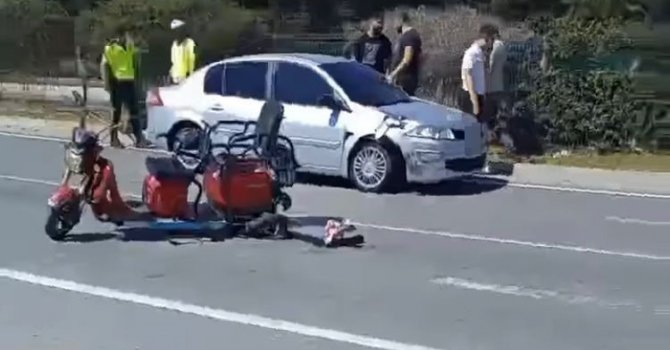 Motosikletle otomobil çarpıştı: 1 yaralı