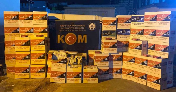 Hatay’da 750 bin adet kaçak makaron ele geçirildi