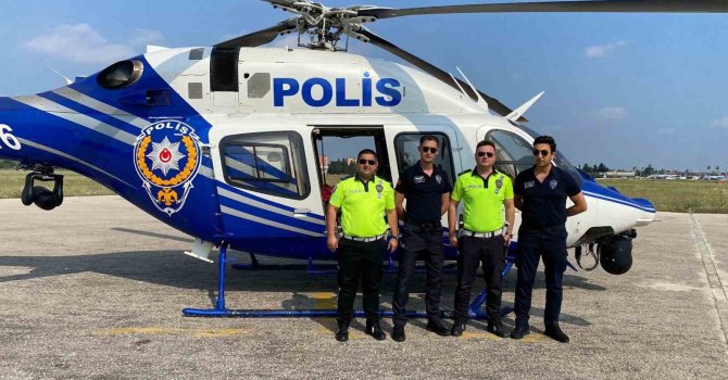 Polisin bayram boyunca havadan ve karadan trafik denetimi devam ediyor