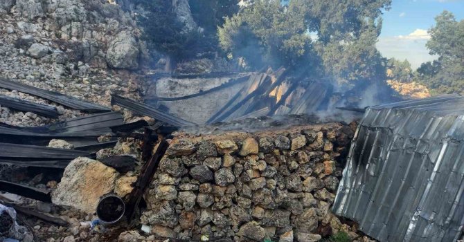 Yangın bir ev ile ağılı kullanılamaz hale getirdi