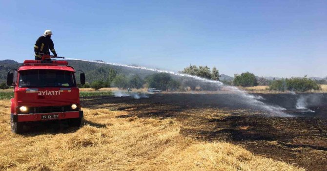 Burdur’da anız yangını