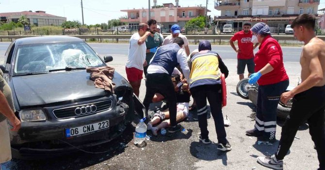 Kask takmayan sürücü ölümden döndü