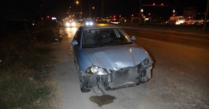 Otomobile çarpan ATV durmayıp gitti