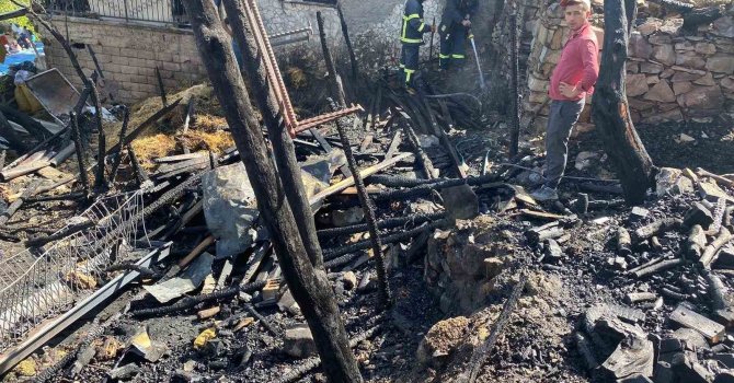 Isparta’da çıkan yangında 9 keçi telef oldu