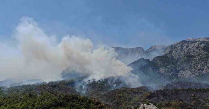 Turizm merkezi Kemer’deki yangın 17 saattir devam ediyor