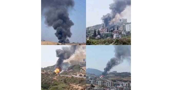 Kamyon ile tırın karıştığı kaza sonrası tüpler patladı, dumanlar kilometrelerce uzaktan görüldü