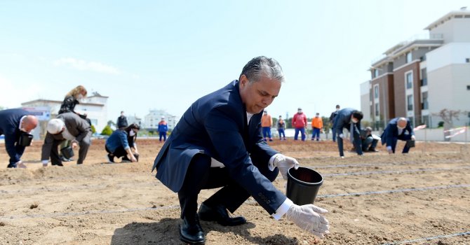 Muratpaşa’da tohumlar toprakla buluştu