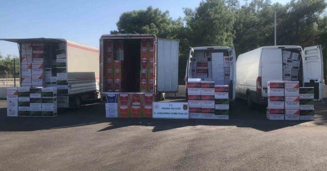 Adana’da 1,5  milyon TL’lik  makaron ele geçirildi
