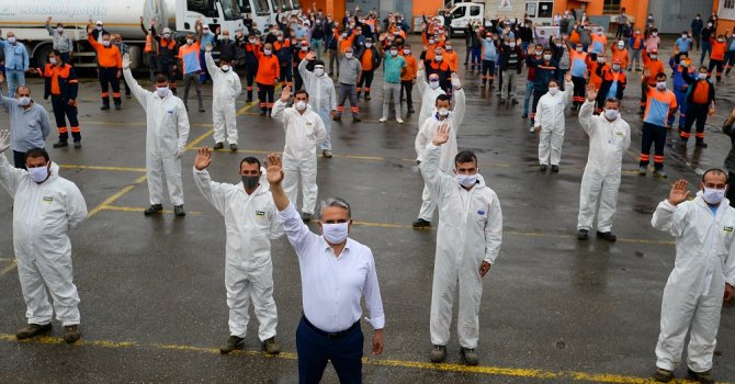 Temizlik işçileri için özel 1 Mayıs kutlaması