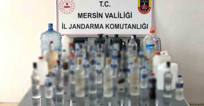 Mersin’de 100 litre sahte içki ele geçirildi