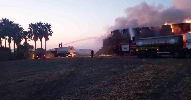 Balya yangını mısır tarlası sahiplerini korkuttu