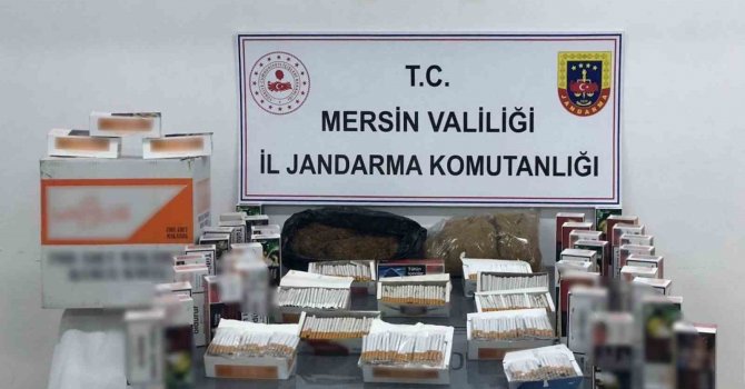 Mersin’de gümrük kaçağı makaron ve tütün ele geçirildi