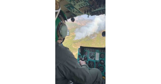 Feke’deki orman yangınına havadan müdahale de başladı