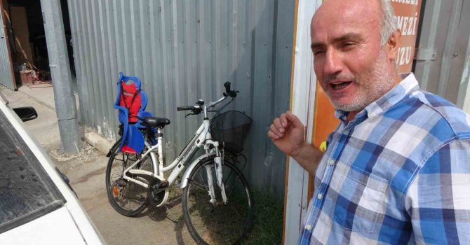 Lastikleri patlamış eski bisikleti bırakıp, 6 bin TL’lik son model bisikleti çaldı