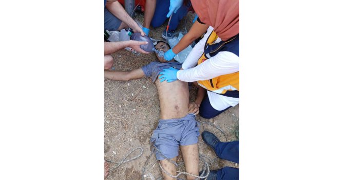 Serinlemek için sulama kanalına girdi, boğulmaktan vatandaşlar kurtardı