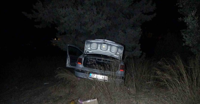 Ağaca çarparak tarlaya düşmekten son anda kurtuldu