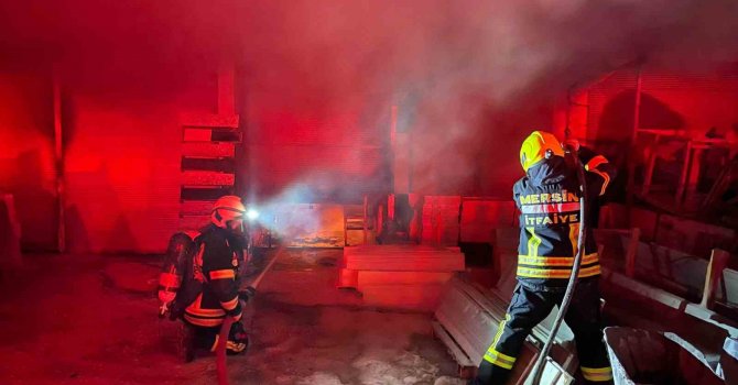 Mermer atölyesinde yangın