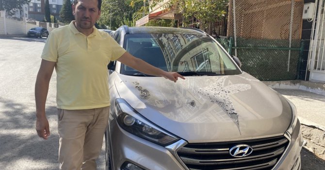 Gazetecinin aracına asitli saldırı
