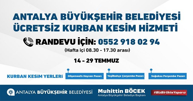 Büyükşehir kurban kesim yerlerini belirledi