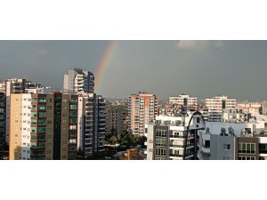 Mersin’de yağmur sonrası gökkuşağı şöleni