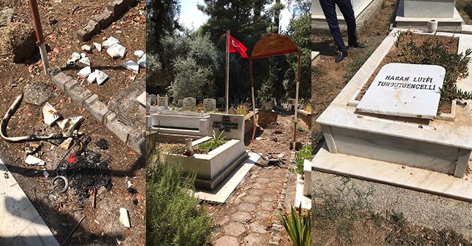 Döşemealtı'nda şehitliğe saldırı!