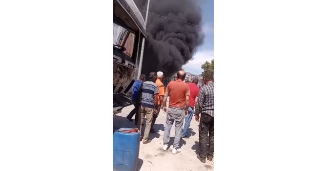 Alanya’da iş yerinde yangın