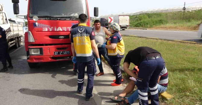 Lastiği patlayan kamyon faciaya neden oluyordu