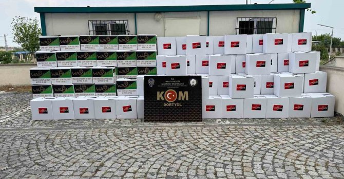 Erzin’de 1 milyon 670 bin gümrük kaçağı makaron ele geçirildi