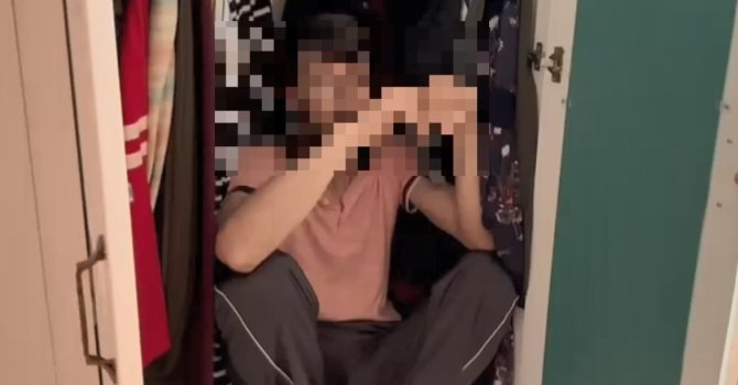 Aranan şahıs bu kez dolaptan çıktı