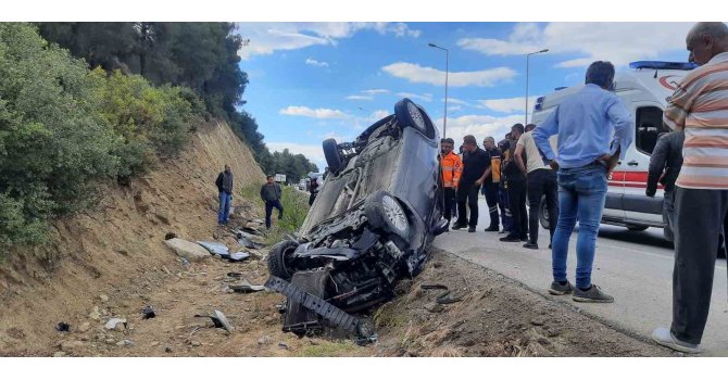 Burdur’da kontrolden çıkan otomobil şarampole devrildi: 1 yaralı