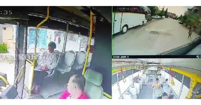 Yaşlı kadının otobüsün altında kaldığı anlar kamerada