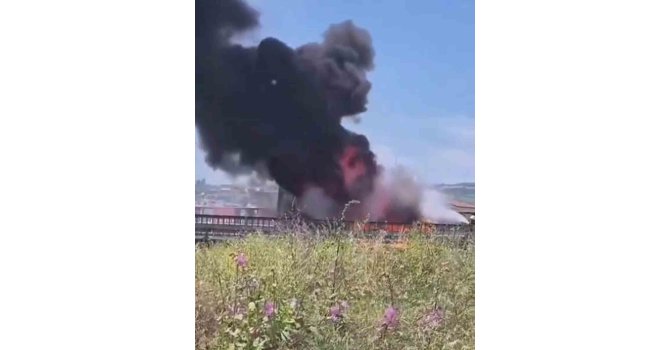 Hasta taşıyan ambulans alevlere teslim oldu