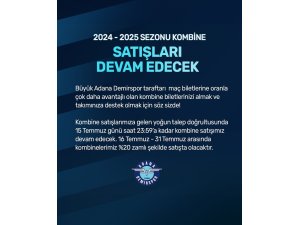 Adana Demirspor, 2024-2025 sezonu kombine satışını uzattı