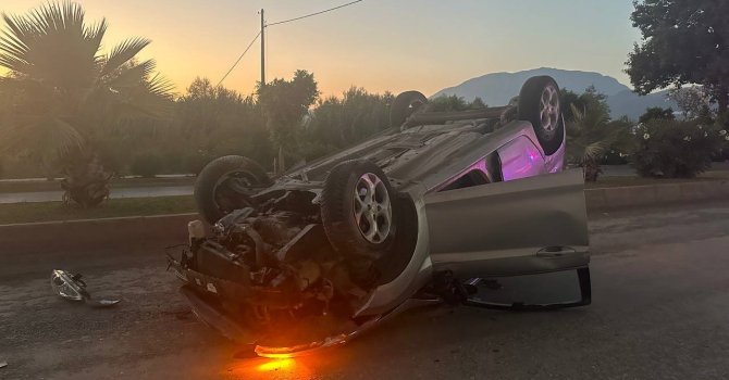 Takla atan araçtan burnu bile kanamadan çıktı