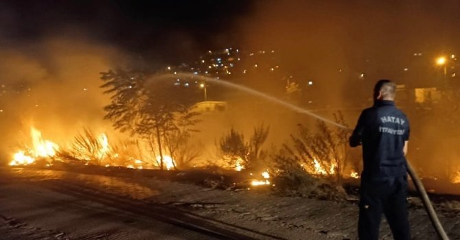 Asi nehri kenarında çıkan yangın söndürüldü