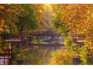 Kozan Atatürk Parkı sonbahar renklerine büründü