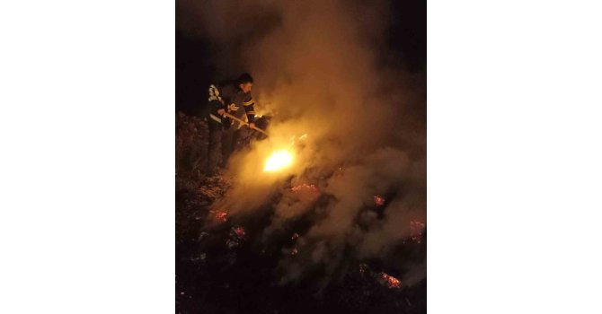 Yayladağı’nda zeytin posası alevlere teslim oldu