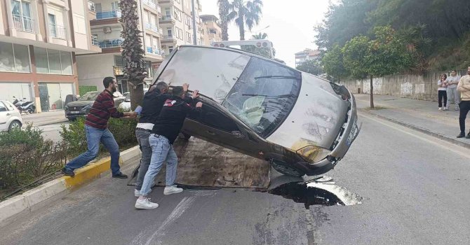 Virajı alamayan otomobil takla attı, sürücü yaralandı