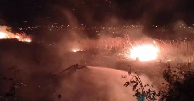 Mersin’de sazlık alanda çıkan yangın güçlükle söndürüldü