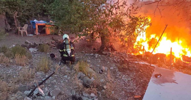 Tüpün patladığı yangın korkuttu