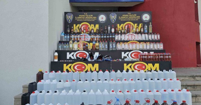 Adana’da 660 litre sahte içki ele geçirildi: 9 gözaltı