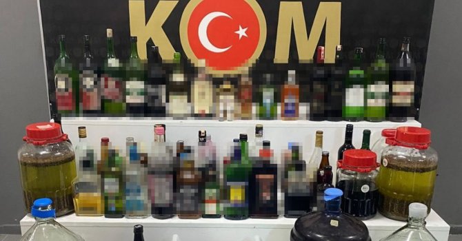 Isparta’da 125 litre sahte içki ele geçirildi