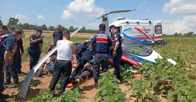 Jandarmaya ait cayrokopter düştü: 2 yaralı