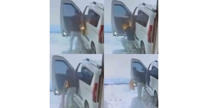 Powerbank alev aldı, çalışan aracı yanmaktan kurtardı