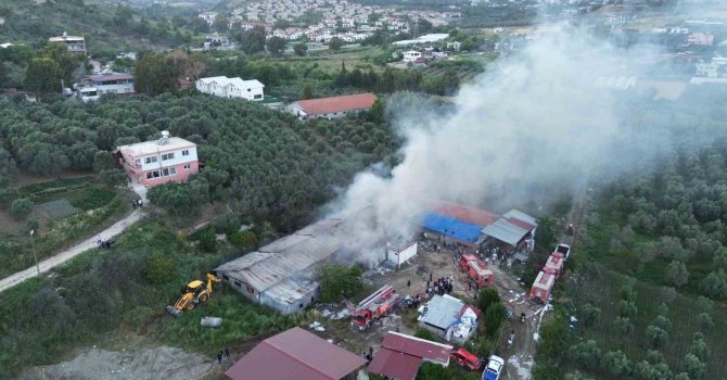 Tekstil fabrikası alevlere teslim oldu