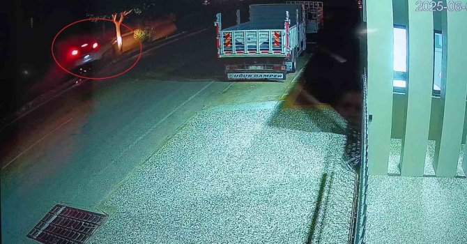 Otomobil refüjdeki ağaca çarptı, sürücü yaralandı