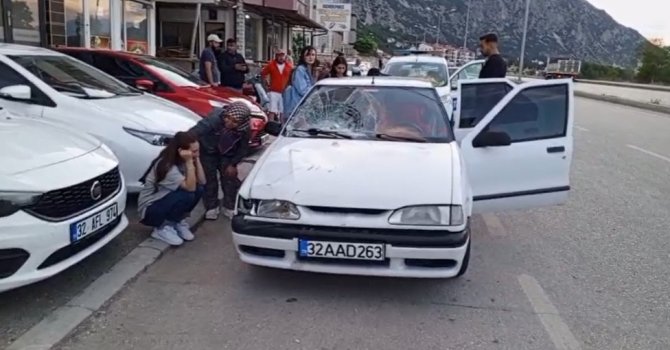 Eğirdir’de otomobilin çarpığı yaya yaralandı